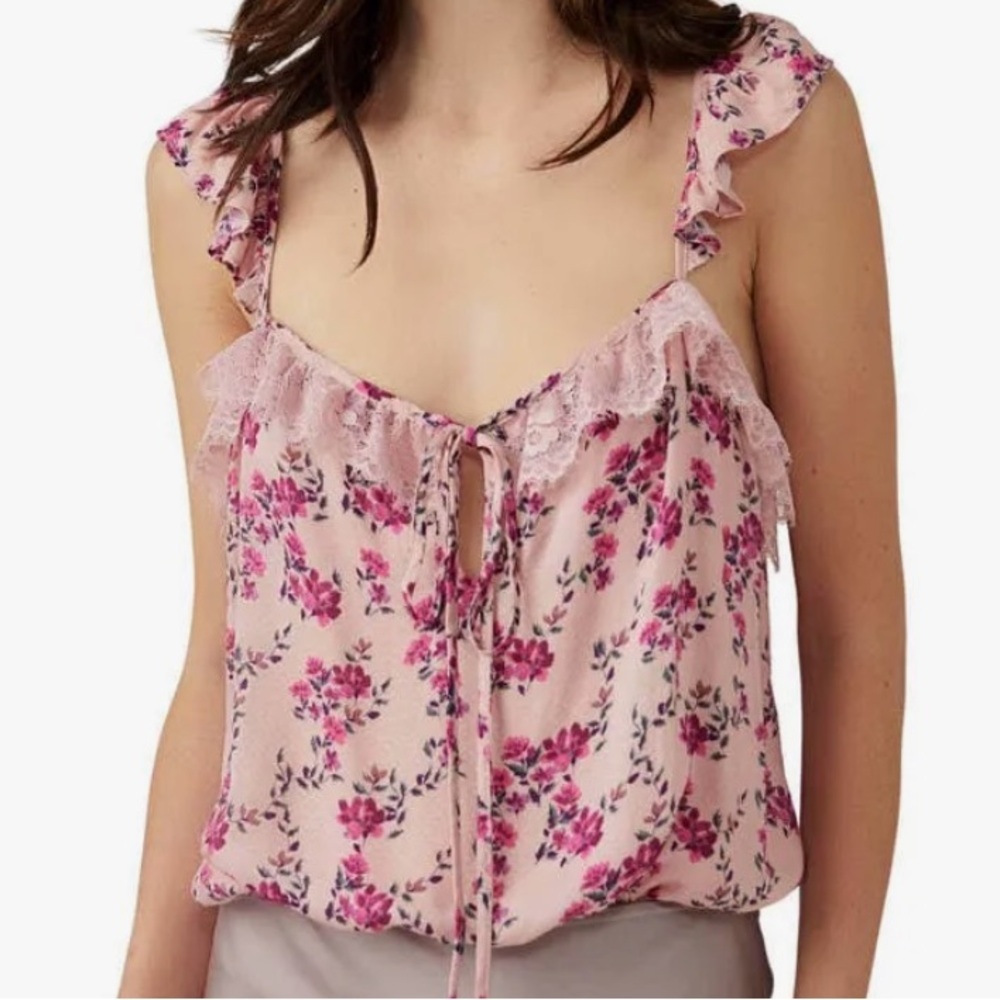 Intimately by Free People Take It Away Bodysuit Women Medium Pink Floral